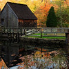 grist mill in autumn